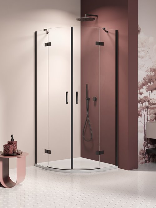 Kabina prysznicowa półokrągła 80x80 czarna K-3781 Nesta New Trendy Black
