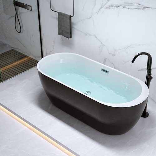Wanna wolnostojąca czarno biała 170 cm Porto Hydrosan