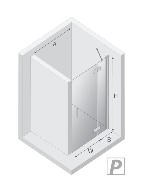 Drzwi prysznicowe uchylne 120 cm prawe New Renoma D-0102A