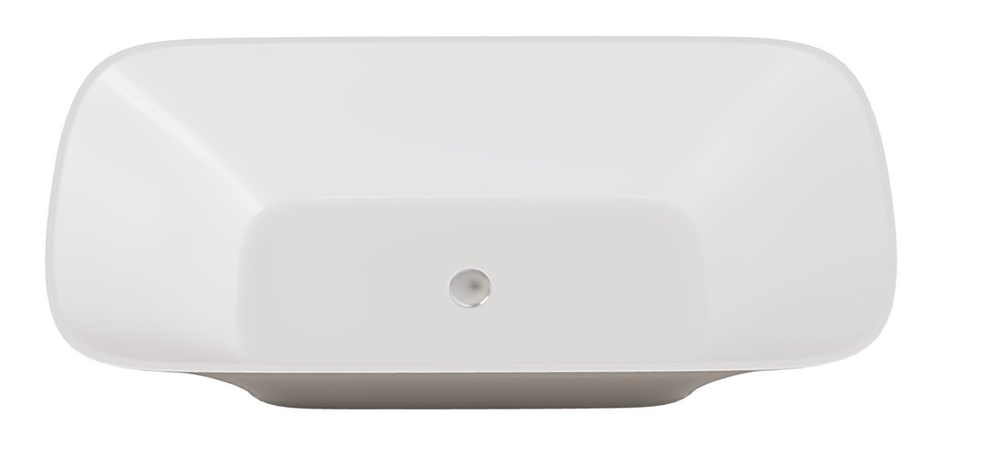 Czarno-biała wanna wolnostojąca z konglomeratu + klik-klak chrom 160 cm Assos B&W Besco WMD-160-ABW