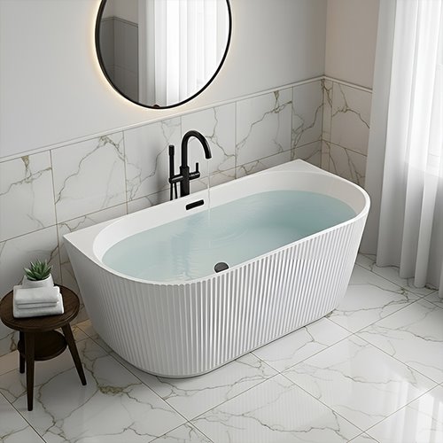 Wanna wolnostojąca przyścienna korek czarny 170 cm Carlo Led Hydrosan