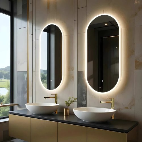 Owalne lustro LED Corsan Ovo 100x50 cm