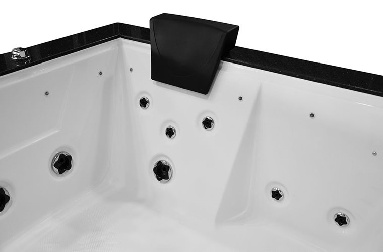 Brązowa prostokątna wanna z hydromasażem 180x150 cm MUS-1089B