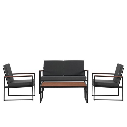 Zestaw mebli ogrodowych metalowych stół, sofa oraz fotele Carter