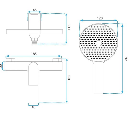 Złota bateria wannowa Avalon Rea
