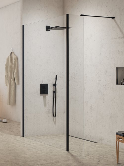 Czarna kabina prysznicowa 80 cm element boczny 70 cm EXK-0064/EXK-0090 New Modus New Trendy