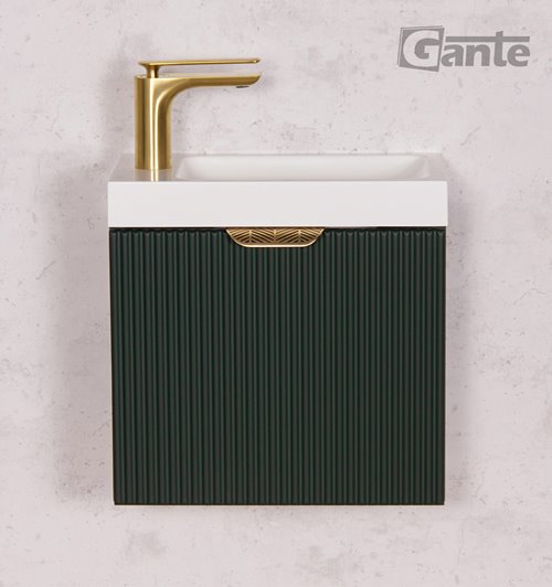 Szafka łazienkowa wisząca z umywalką zielony mat 40 cm Fresco Gante