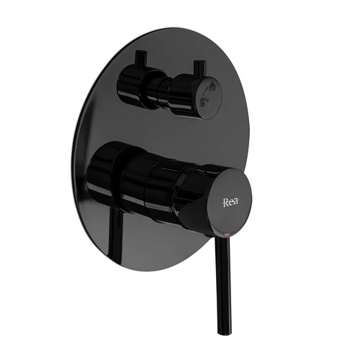 Czarny połysk zestaw prysznicowy podtynkowy Lungo Rea