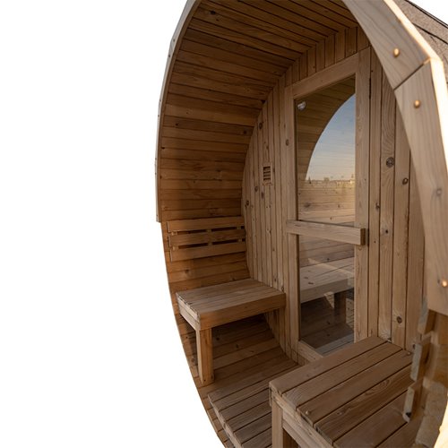 Sauna fińska ogrodowa zewnętrzna beczka 6 osobowa 210x240 Asker-HG