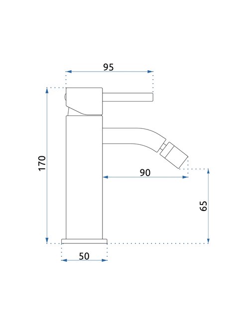 Chromowana bateria bidetowa Lungo Rea