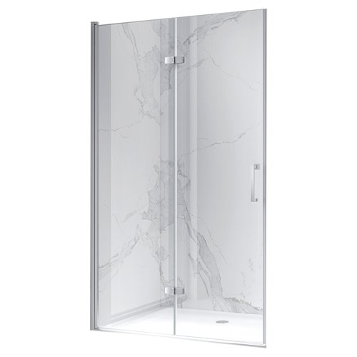 Chromowane drzwi prysznicowe składane do wnęki 80 cm ZES-KZ21B-80