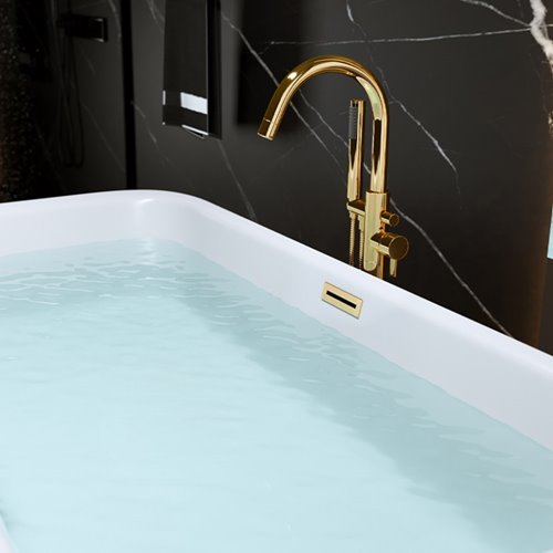 Wanna wolnostojąca złoty przelew oraz korek prostokątna 150 cm Viana Hydrosan