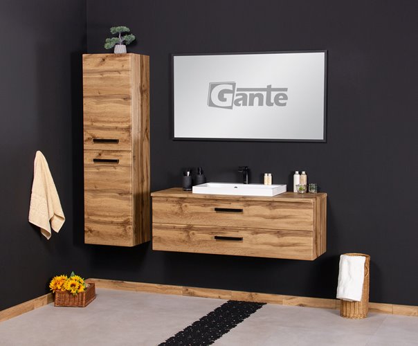 Szafka wisząca z umywalką nablatową 120 cm kolor dąb naturalny S2 seria Fokus Loft Gante