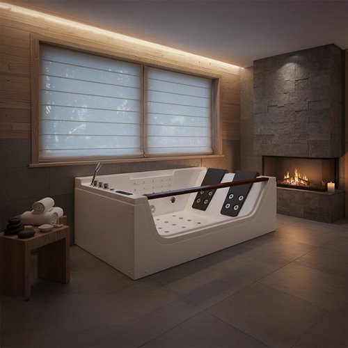 Wanna z hydromasażem prostokątna podgrzewacz wody 180x120 cm Imperia 610