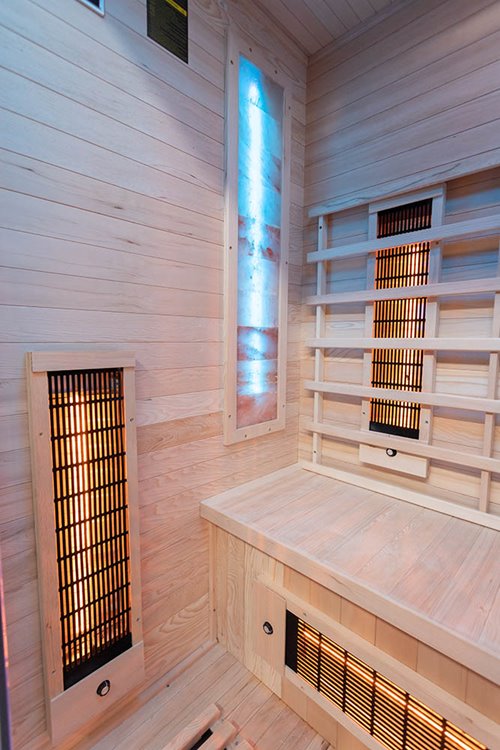 Sauna na podczerwień dwuosobowa panele sól himalajska 120X105X190CM MO-EA2R Infrared Mazur