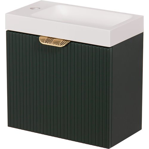 Szafka łazienkowa wisząca z umywalką zielony mat 40 cm Fresco Gante