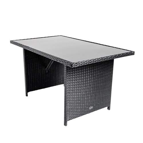 Zestaw mebli ogrodowych z technorattanu narożnik, stół, pufy Toledo