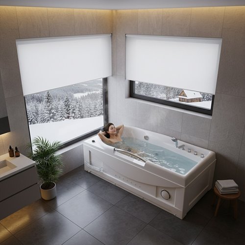 Wanna z hydromasażem prostokątna Ramzes 634 168 cm