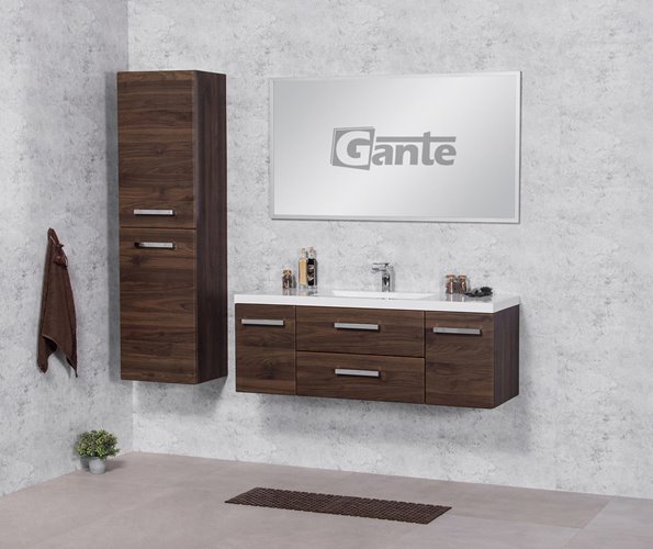 Szafka łazienkowa wisząca z umywalką 120 cm 39/2 Fokus kolor orzech