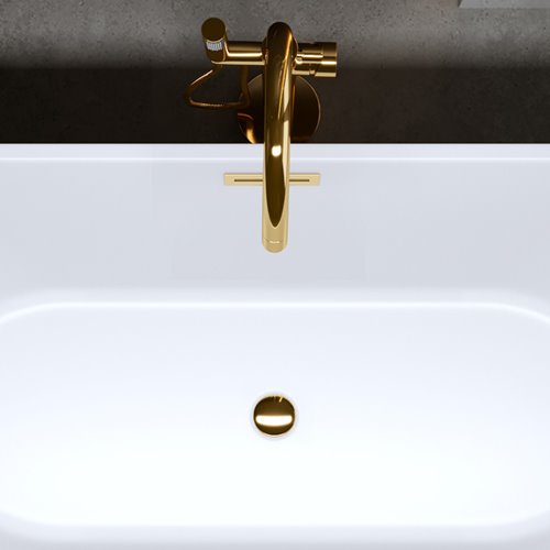 Wanna wolnostojąca biała przelew oraz korek złoty 160 cm Lizbona Hydrosan