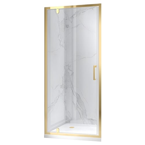 Złote szczotkowane drzwi prysznicowe uchylne do wnęki 80 cm ZES-KZ18B-GL-BR-80