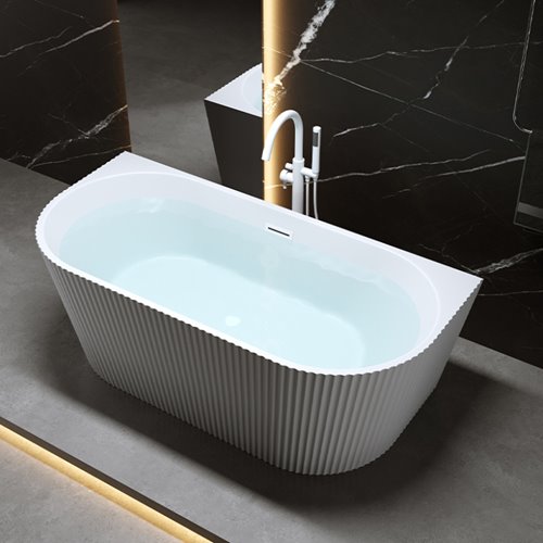 Wanna wolnostojąca przyścienna korek oraz przelew biały 150 cm Carlo Hydrosan