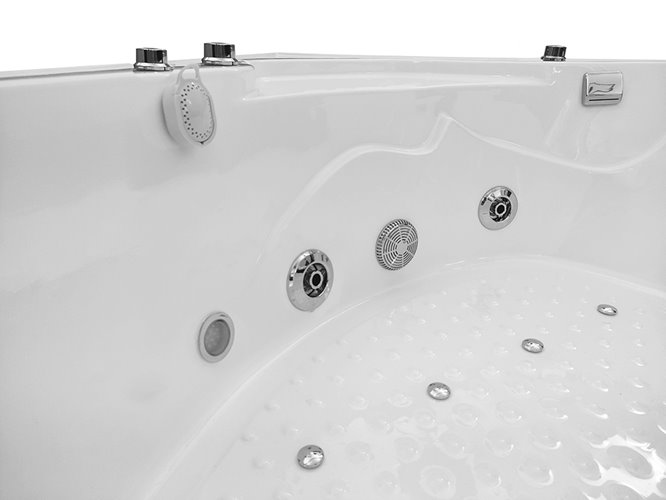 Biała duża kabino wanna spa z hydromasażem i sauną parową 135x135 cm MO-08135BS