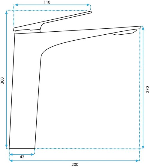 Złota szczotkowana bateria umywalkowa wysoka Avalon Rea
