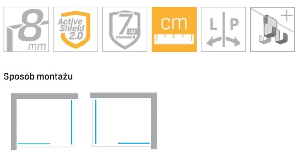 Czarna kabina prysznicowa 120x120 cm EXK-0285 New Modus Black New Trendy