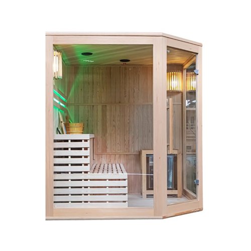 Sauna fińska 6-osobowa narożna 180x180 cm piec Harvia 8KW Bodo7
