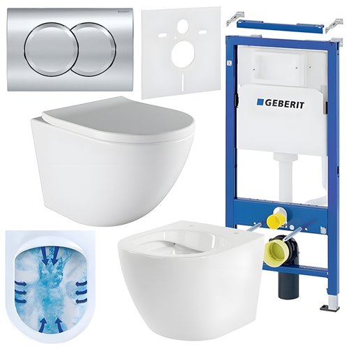 Zestaw podtynkowy stelaż GEBERIT DUOFIX + miska PURO-WH-02 + przycisk DELTA 01 chrom