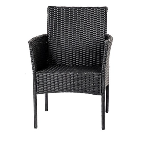 Zestaw mebli ogrodowych z technorattanu stół, sofa, krzesła dla 4 osób Luiza czarny