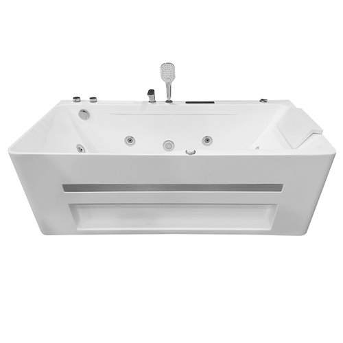 Przyścienna wanna z hydromasażem prostokątna konglomerat 170x80 cm MO-1803AB