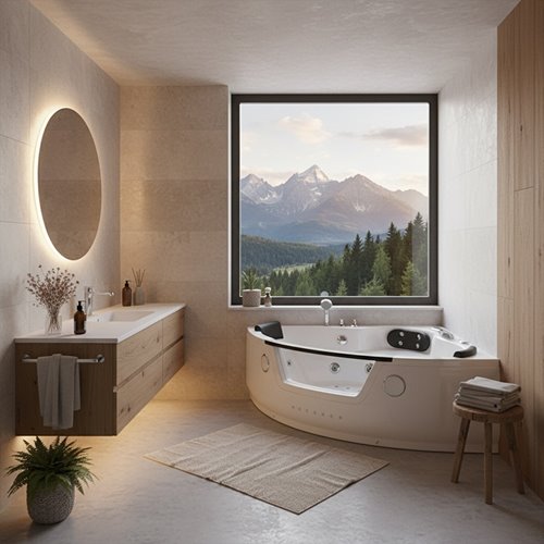 Wanna z hydromasażem narożna 152x152 cm Tiga 604