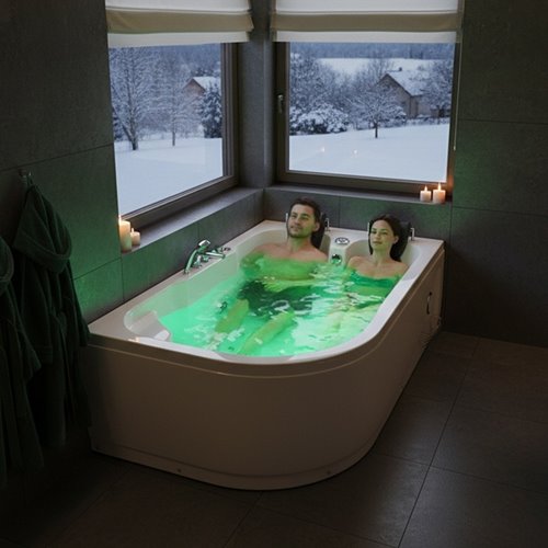 Wanna z hydromasażem asymetryczna Carmen 631 L 180x120