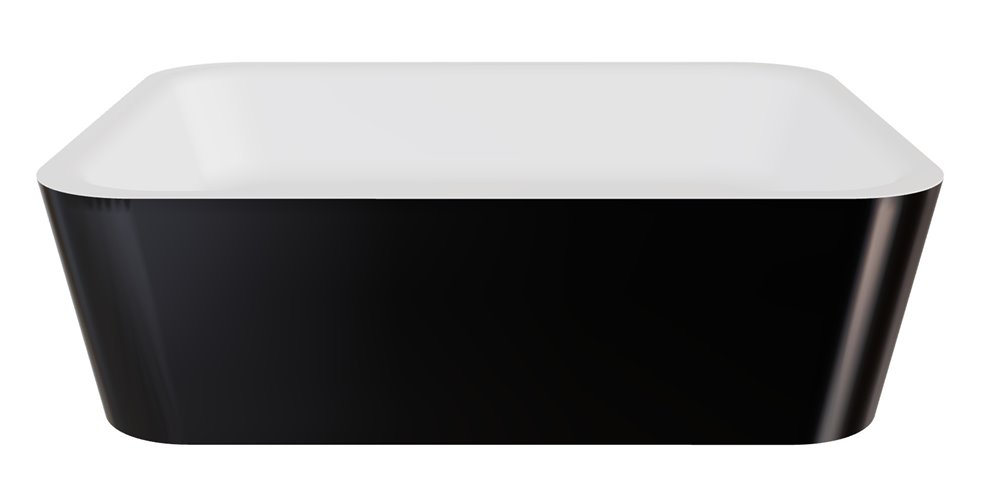 Czarno-biała umywalka nablatowa 40x50 cm z konglomeratu Assos B&W Besco UMD-A-NBNW