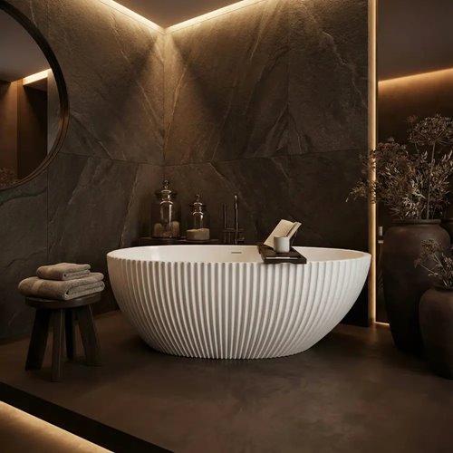 Wanna ryflowana 170 cm owalna