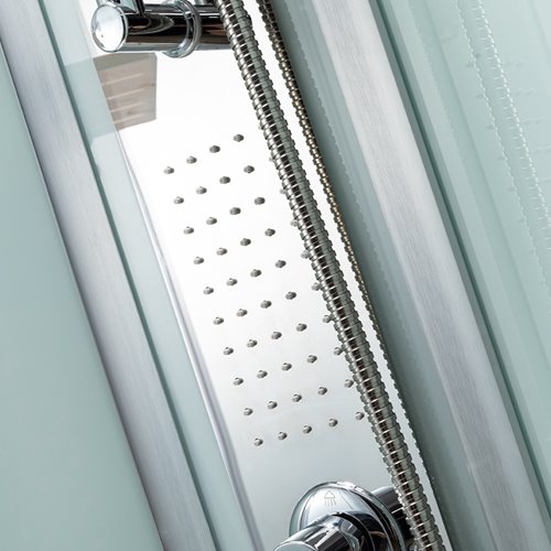 Kabina prysznicowa półokrągła zabudowana profil stal szczotkowana 80x80 Puerto zdjęcie 22