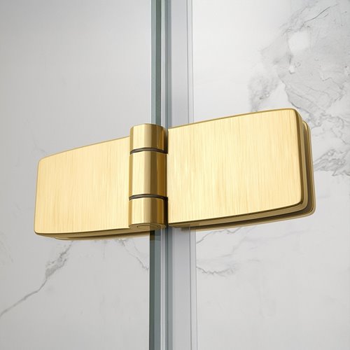 zawiasy drzwi prysznicowych złoto szczotkowane