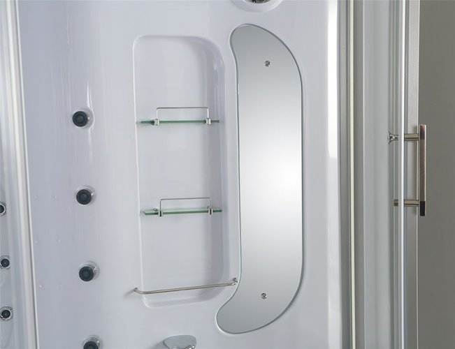 Duża wanno kabina Spa z hydromasażem + sauna parowa 155x155 cm MO-0543