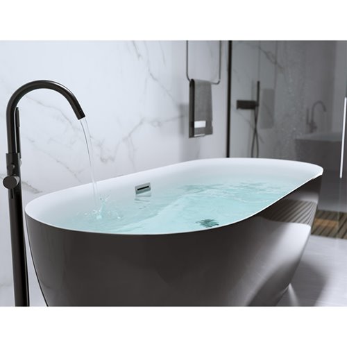 Wanna wolnostojąca czarno-biała 150 cm Cesana Hydrosan