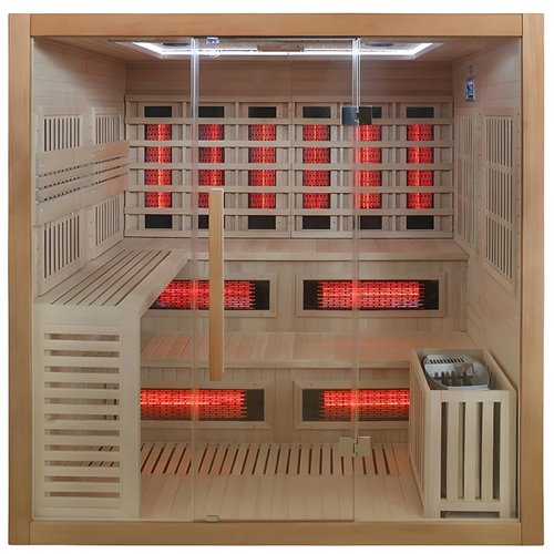 Sauna Combo na podczerwień + fińska 6-osobowa 200x160 cm Helsi2 8KW