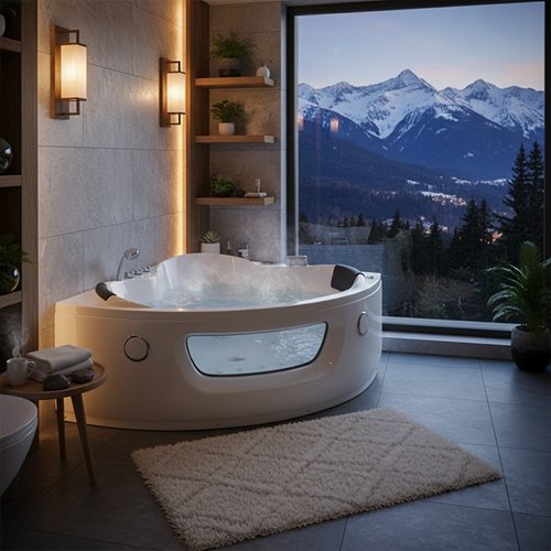 Wanna z hydromasażem narożna 140x140 Flores 601