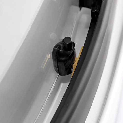 Kabina prysznicowa półokrągła zabudowana jasny środek 100x100 Clara