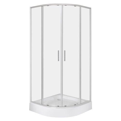 Kabina prysznicowa półokrągła z brodzikiem 80x80 RS Solid Kerra