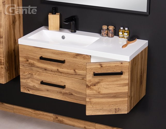 Szafka wisząca z umywalką 90 cm kolor dąb naturalny 39/2 seria Fokus Loft Gante