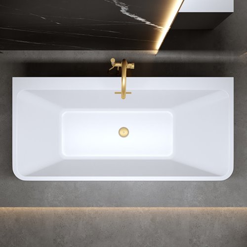 Wanna wolnostojąca złoty szczotkowany przelew oraz korek przyścienna 150 cm Sofia Hydrosan