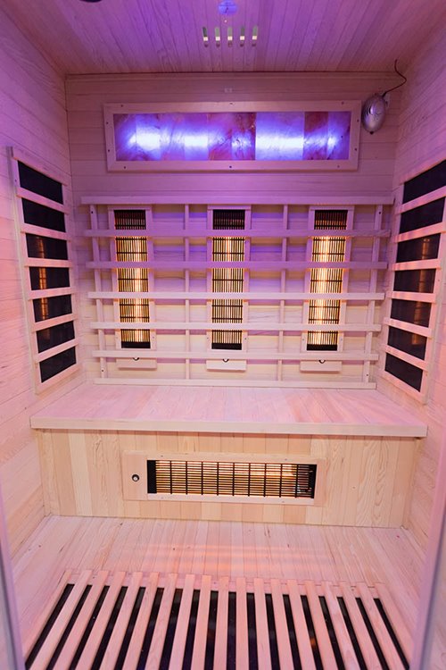 Sauna na podczerwień trzyosobowa panele sól himalajska 150X120X190CM MO-EA3R Infrared Mazur