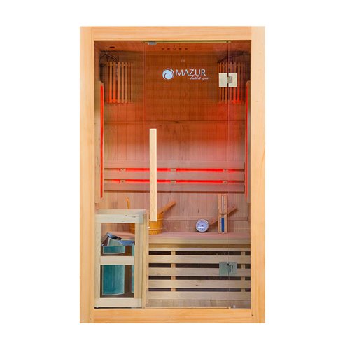 Sauna sucha fińska piec 3,5 KW Harvia BC35 + kamień solny 121X106X192CM MO-EA2S Mazur