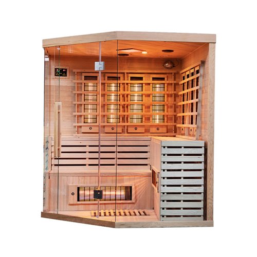 Sauna na podczerwień 6-osobowa 180x180 cm grzejniki kwarcowe i karbonowe Alta7 Infrared